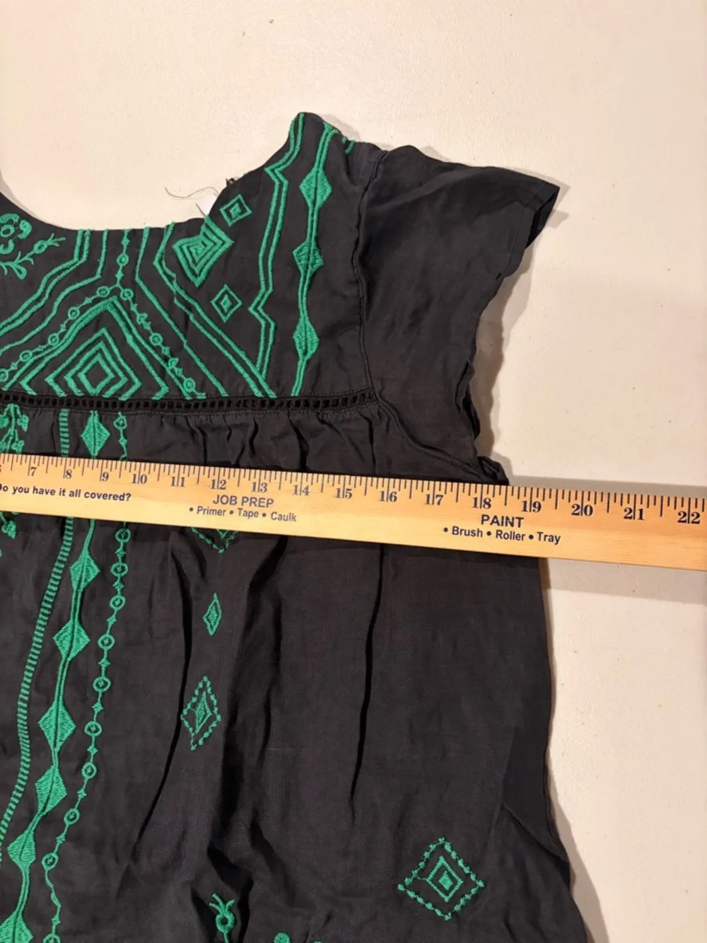 JOHNNY WAS Women’s Medium  Green Embroidered Willow Boho Tunic Dress Petal